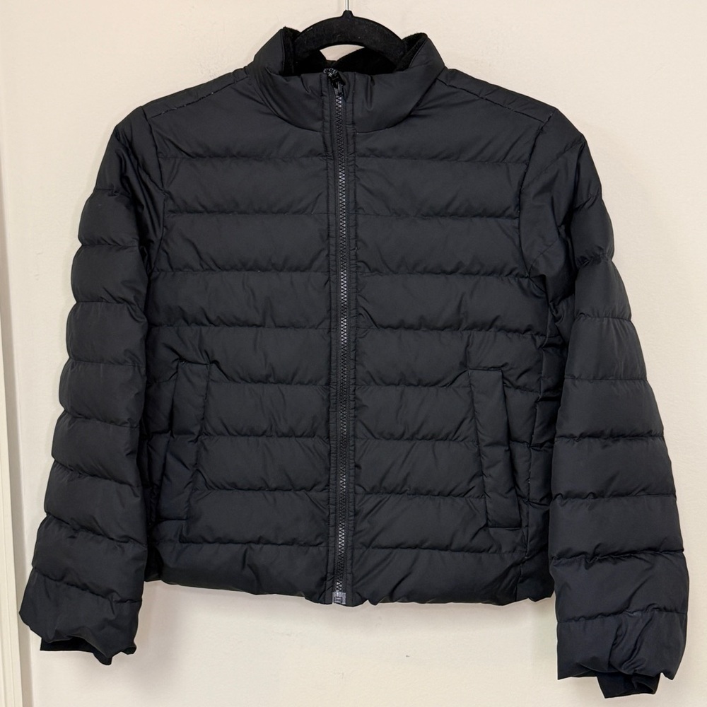 Athleta Girl: Black Quilted Down Puffer Jacket, Size M (8-10)